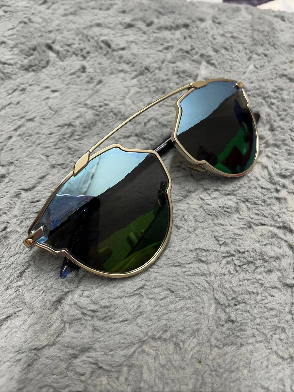 Christian Dior So Real A 3YG9P Sunglasses Blue Mirror Palladium Pre-Owned